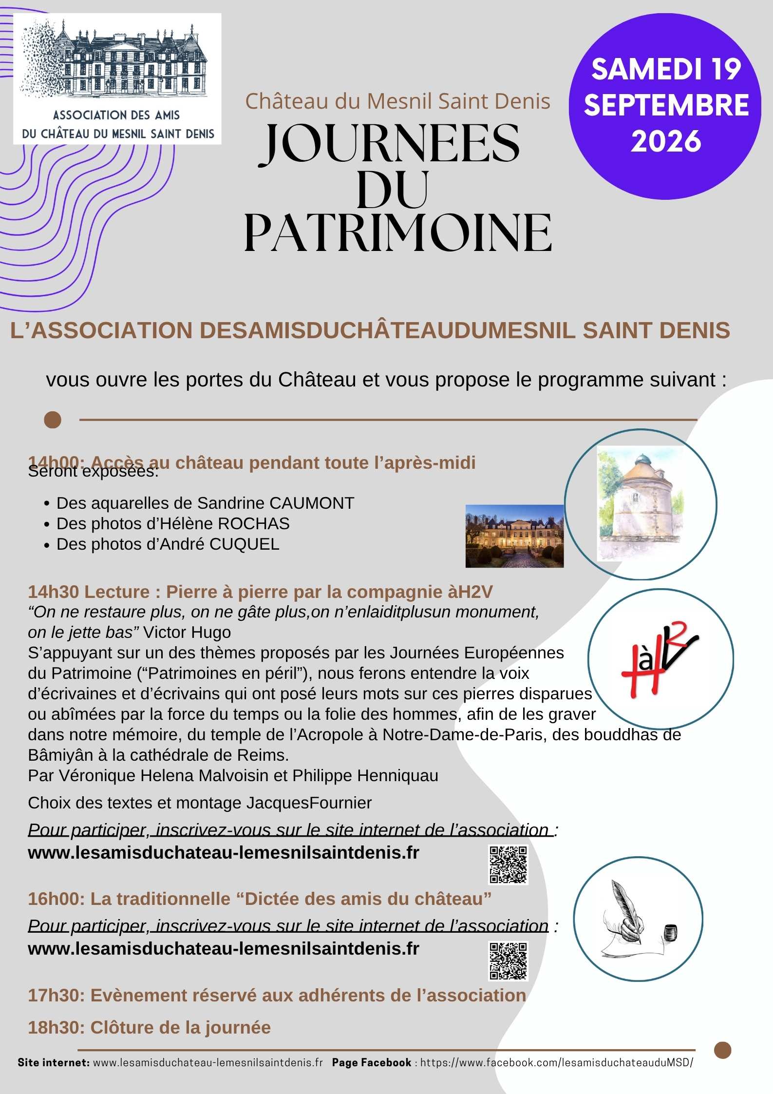 Journée du Patrimoine 2026 Programme journée du patrimoine 2026